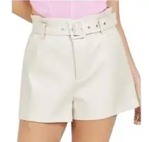 Faux Leather Belted Shorts