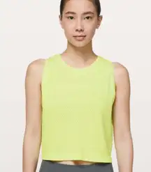 Lululemon Breeze By Muscle Crop Tank Neon Yellow Euc