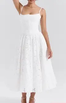 House of CB White Broderie Anglais Corset Set