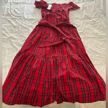 Draper James Red Plaid Smocked Dress