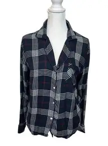 Rails Womens Clara Plaid Long Pajama Top Button Up Long Sleeve Size Medium