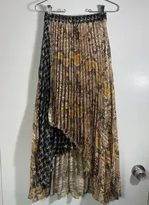 Foxiedox pleated, snake and hounds tooth, midi maxi skirt. XS