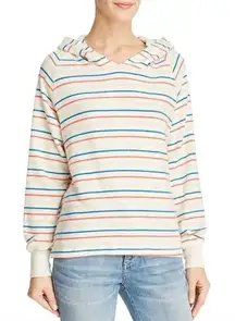 LNA Brushed‎ Carly Striped Hoodie Sweater White Colorful Size XS