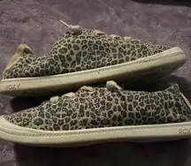 Roxy Leopard Print Canvas Sneakers Lace‎ Up Casual Shoes Comfortable