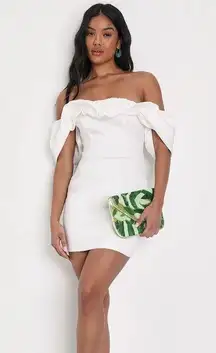 White Off the shoulder Bodycon mini dress Bridal Shower Bachelorette