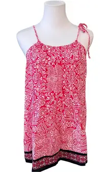 NWT  NY Red White Blue Paisley Halter Blouse Top sz X LARGE