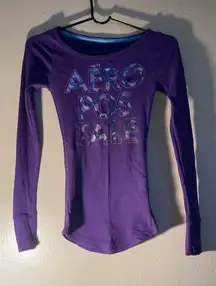 Aeropostale Vintage Y2K Long John T-shirt Size XS Purple Tall Petite