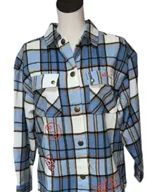 Disney NEW  Parks Pixar Turning Red PANDAMONIUM Plaid Flannel Shirt