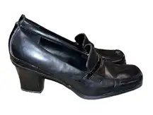 Liz Claiborne flex black leather square toe Keegan pumps size 8.5