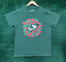 Peanuts Snoopy Flower Wreath T-Shirt Size Medium