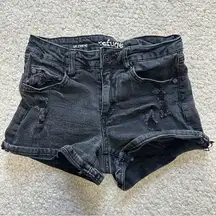 Refuge By Charlotte Russe Black Distressed Shorts Women Size 0 Summer