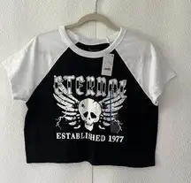 Zoe +Liv Women's Eternal Est 1977 Cropped T-Shirt Size L