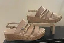 Antelope C21 Wilda Leather Platform Wedge Sandal Tan Size 41 US 10