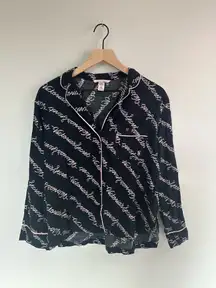 Victoria’s Secret Black Small Button Down Pajama Sleep Top