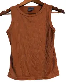 Olivia Rae New York Ribbed Tank Top‎ Sleeveless Copper Brown Casual Basic S