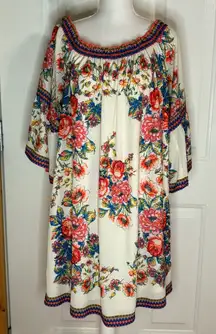 Flying Tomato Floral Dress on/off Shoulder with batwing sleeves. Size 2X