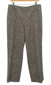 Akris Bergdorf Goodman Lined Speckled Brown Off-White Black Tweed Wool Pants 10