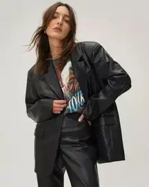 Nasty Gal Nasty gals Faux Leather Oversized Suit Blazer