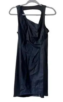 Helmut Lang Dress Denim and Black Mini Dress Size 4 Y2K 2000’s Cutout