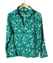 Eddie Bauer green nature‎ fleece long sleeve quarter zip pullover Medium