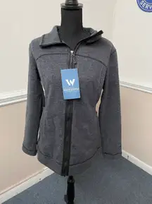 NWT  Adventure Fleece Long Jacket in Charcoal Heather