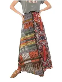 Desigual Multicolor Long Skirt Button Front Size 4 US New