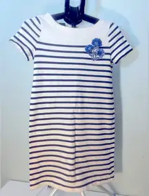 Casual Striped Navy and White Dress XS Loft