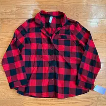 NWOT! Target Stars Above Women’s Buffalo Check Cozy Flannel button up pj top