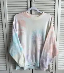 AEO Jegging Fit Crewneck Sweatshirt Oversized Pastel Tie Dye Ahh-mazingly Soft