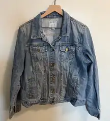 Old Navy Y2K Jean Denim Medium Wash‎ Jacket Trucker Cotton Women's XL