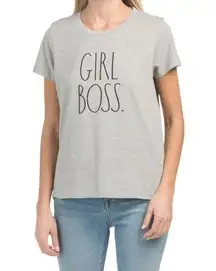 NWT Rae Dunn GIRL BOSS Lt Heather Gray Shirt