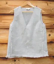 Ann Mashburn Linen V Neck Sleeveless Top