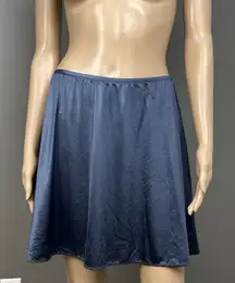 Vintage Sears Half Slip Skirt Second Skin Satin Slate Blue Size Large Nylon
