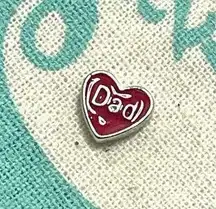 Origami Owl Living Lockets Retired original Dad Heart Floating Charm