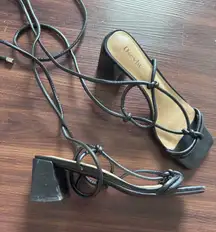 Black wrap up heels