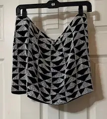 Zara Black and White Beaded Geometric Women's Skirt