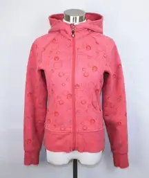 Lululemon  Pink Circle Zipup Logo Hoodie Sz 2