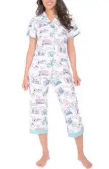 Munki Munki Travel Graphic Pajama Set size Small