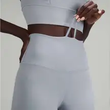 Gray High-Waisted Leggings and Crop Top Set