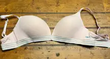 C&C California Light Pink Ribbed Wirefree Bra 38C
