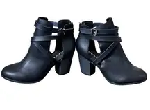 NWOT Madden Girl Black Buckle Block Heel Moto Bootie - 7.5