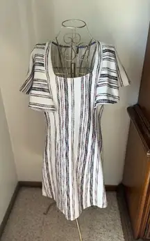 Anthropologie Akemi + Kin Jovanie ruffle tunic dress S 59% cotton