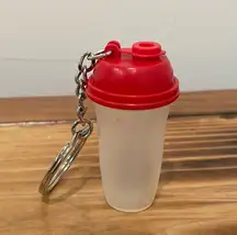 Vintage Tupperware Mini Key Chain Quick Shake
Cup Tumbler Lid Pill Container Red