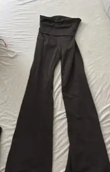 H&M brown fold over flare leggings 