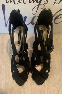 ( 5 ) Zara basics collection heels womens shoes size 37 black color