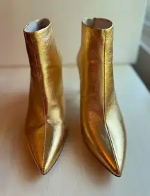 Louise Et Cie Gold Sonya Pointy Toe Bootie size 9