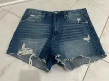 Blank NYC Blue Denim The Barrow Vintage High Rise Jean Shorts Size 29 US