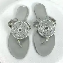 Georgica Jelly Sandals Silver Sz 9 Flats Flip Flops Beach Swim Pool