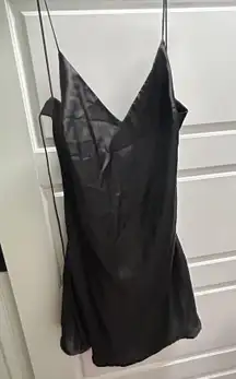 Black Satin Slip Dress