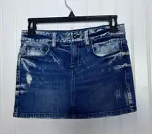 Bleach Dye Mini Mini Denim Jean Skirt Size 24